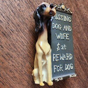 FUNNY SASSY Cocker Spaniel Dog Ornament Missing Dog and Wife REWARD for Dog